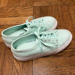 superga green platform shoes size 36